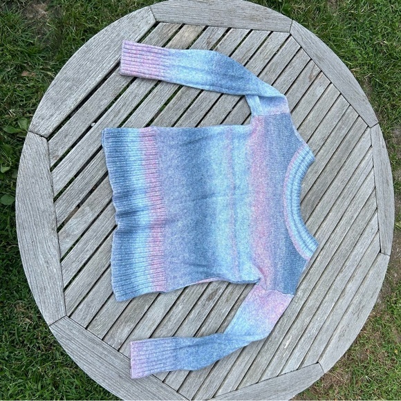 Sweater Blue Pink Cotton Candy Ombre Striped Knit size‎ small a new approach Ana - Picture 6 of 9